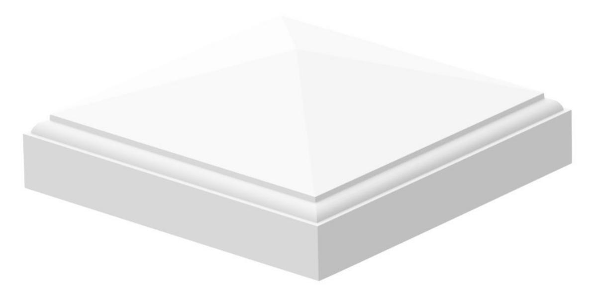 Stolplock, Arnö Hovden - STOLPLOCK ARNÖ HOVDEN VIT GRUNDMÅLAD 200X200X70 MM JABO