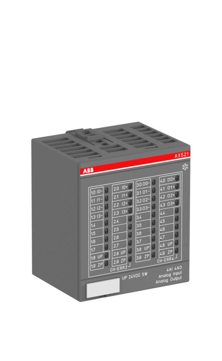 Analog I/O Modul PLS AC500 - I/O-XC,AI:4/AO:4 AX521-XC