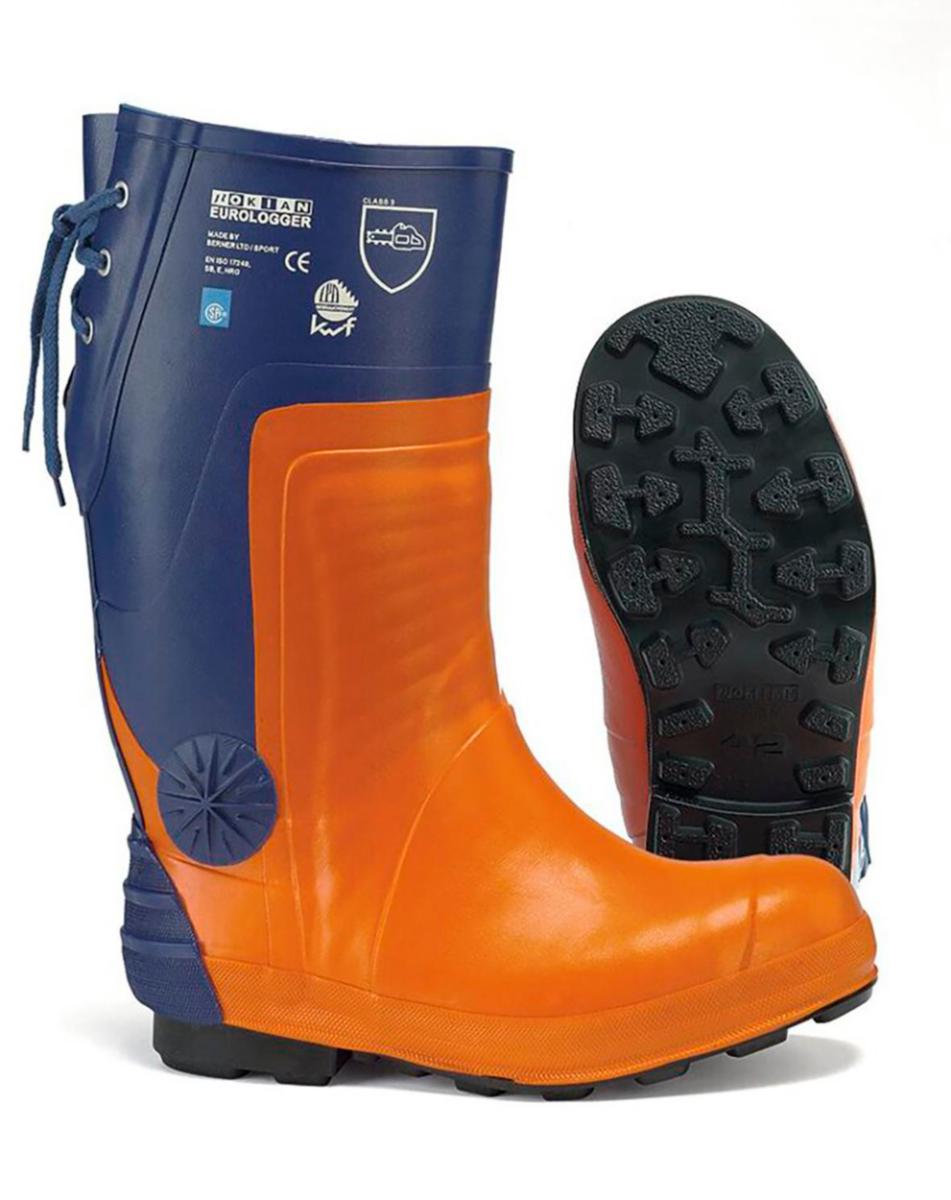 Sågskyddsstövel Nokian Eurologger 3 - SÅGSKYDDSSTÖVEL NOKIAN EURO LOGGER 3 CL.3 ORANGE/BLÅ 43
