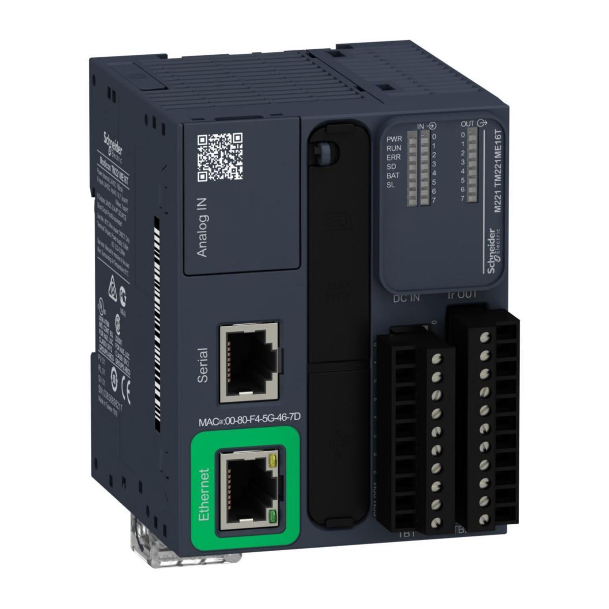 Modicon M221 Modular - PLC M221-24IO TR-SO ETH MOD TM221ME16T