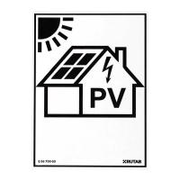 Varning- och infoskylt för solcellsanläggningar