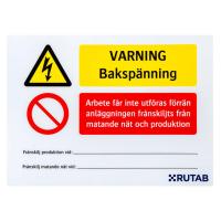 Dekal Varning för bakspänning vid arbete