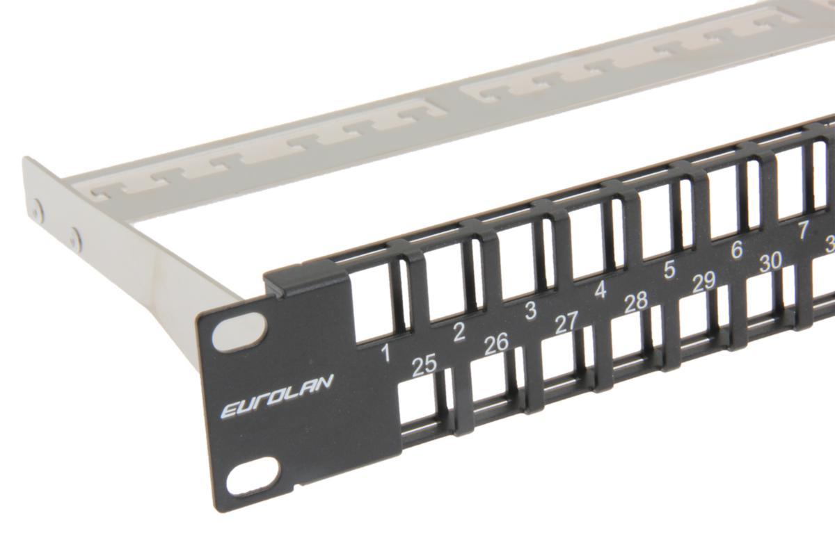 Panel obestyckad 48xRJ45 UTP, Eurolan - PANEL OBEST 48XRJ45 1HE 27B-00-48BL