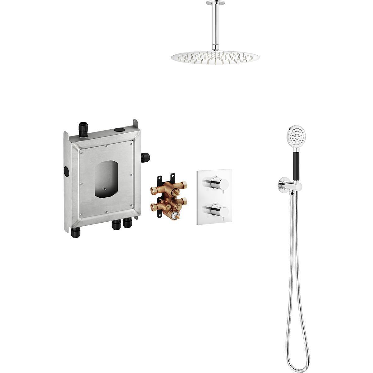 Takduschpaket Tak INXX II, Mora - MA INXX II TAKDUSCHPAKET, TAK FÖR INBYGGNAD, KOMPL, KROM