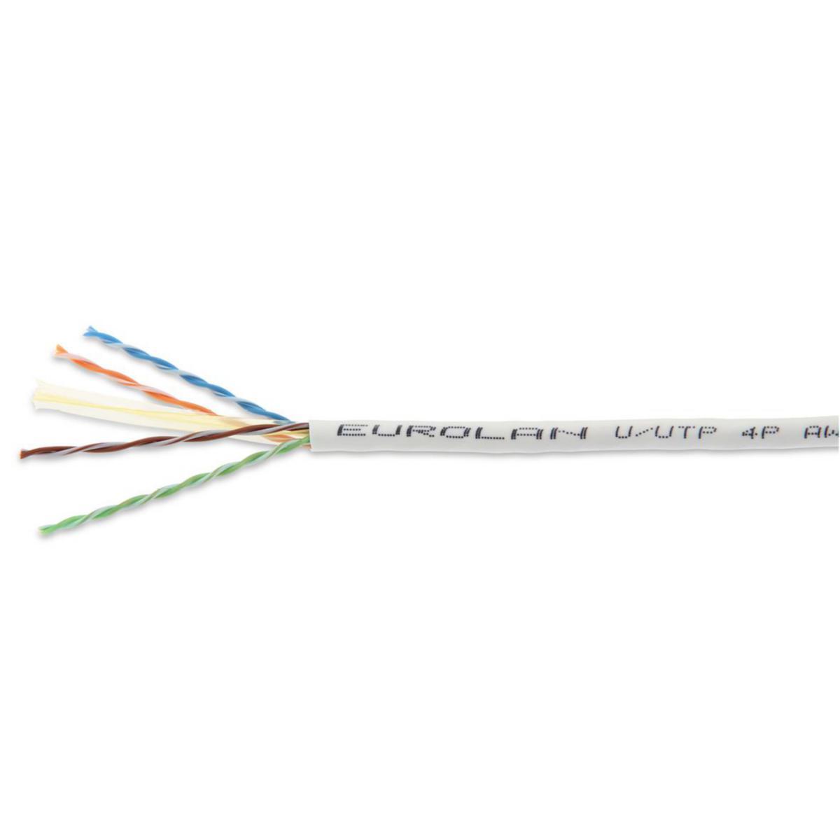 Data cable C6 UTP white LSZH slim Dca, Eurolan - C6 UTP WH LSZH SLIM DCA T500 19D-U6-25WT-R500
