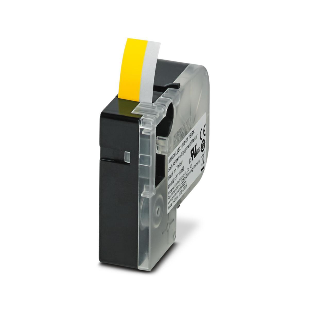 Kassetter för Thermomark Go Polyester - POLYESTERETIKETT GU/SV HÖJD 10 MM-EML(EX10)RC1YE/BK