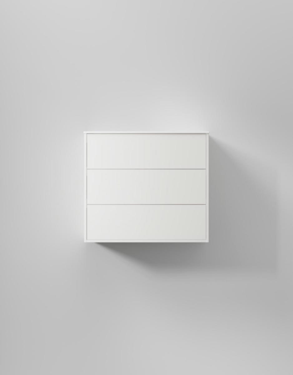 Tvättställsskåp Terra Solid, INR - INR KOMMOD TERRA SOLID 80 PURE WHITE, 3 LÅDOR