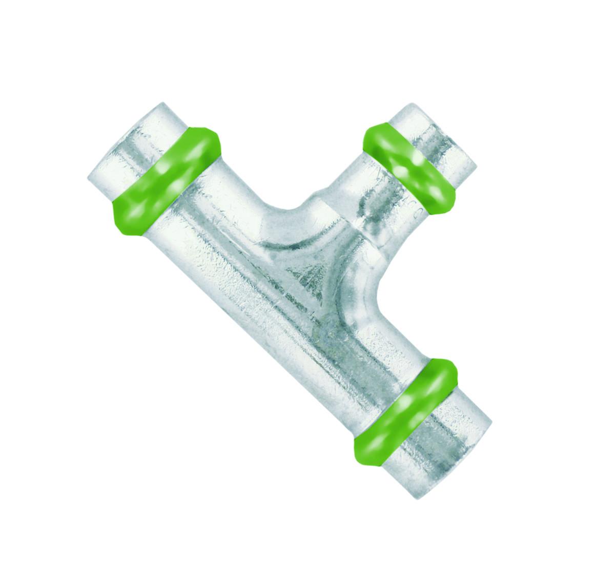 T-pipe chrome-plated with reduction Type V, a-collection - 15x12 TEE CU V CHROME A-PRESS