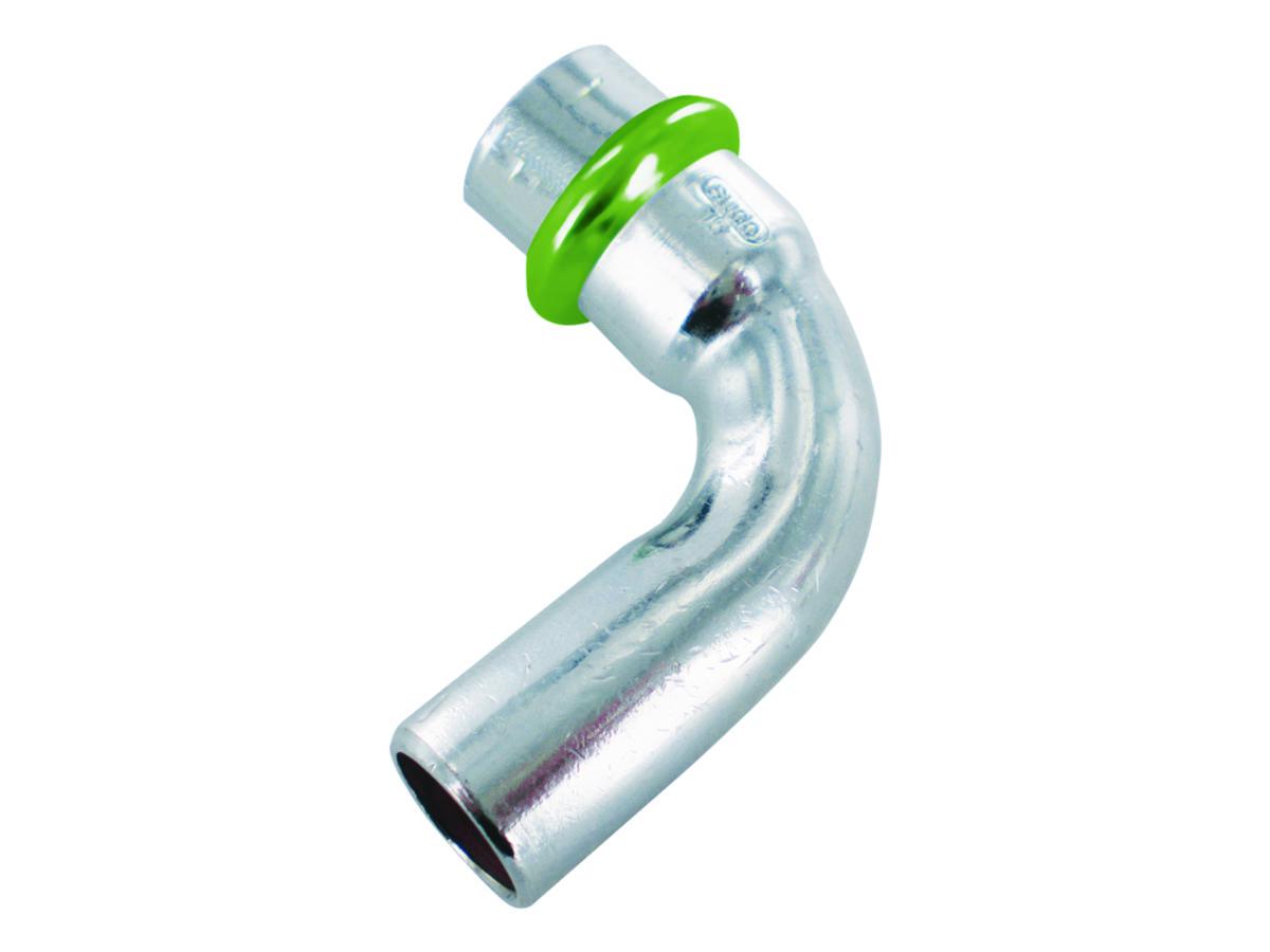 Bend 90° with 1 socket A-press, chrome-plated, type V, a-collection - 15 ELBOW 90° W. PLAIN END CU V CHROME. A-PRESS