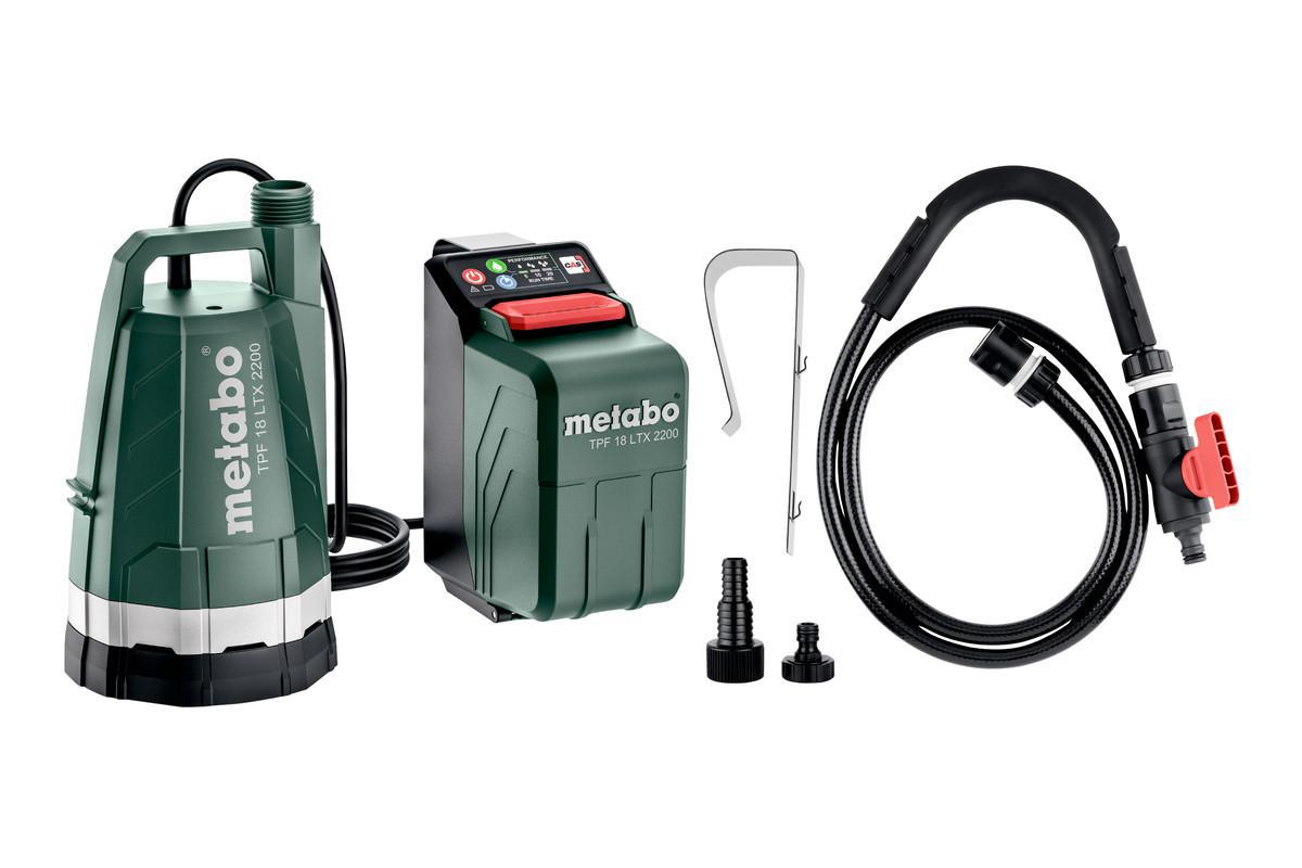 Dränkbar pump Metabo TPF 18 LTX 2200 SOLO - DRÄNKPUMP METABO TPF18LTX2000 18V 2,2BAR 2200L/H 2M SOLO