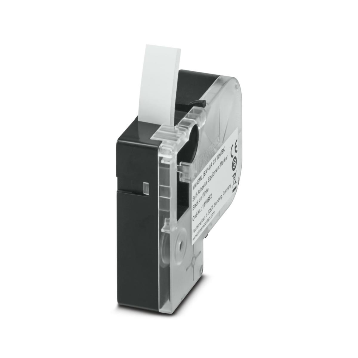 Kassetter för Thermomark Go Polyester - POLYESTERETIKETT VI/SV HÖJD 14 MM-EML(EX14)RC1WH/BK