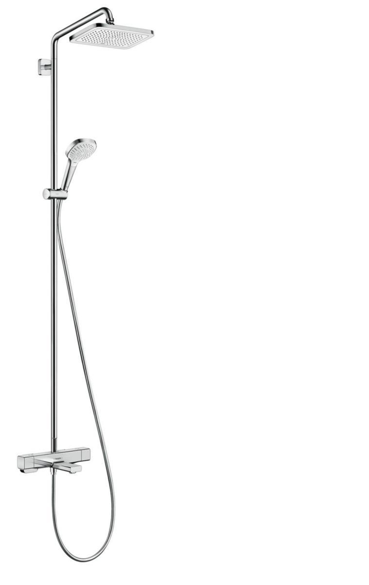 Duschkombination Croma Select E280 Showerpipe BK, Hansgrohe - HG CROMA E280 1JET SHOWERPIPE TAKDUSCHPAKET F BK 150CC KROM
