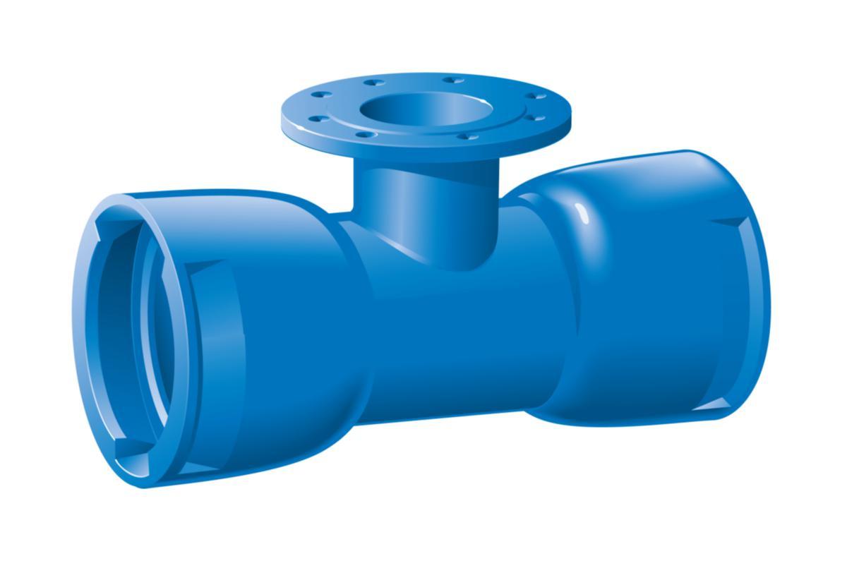 T-rör med flänsat avstick VRS Pro - 200 VRS T-RÖR 2 MUFF M FLÄNSAT AVSTICK VRS-T PBB.1211