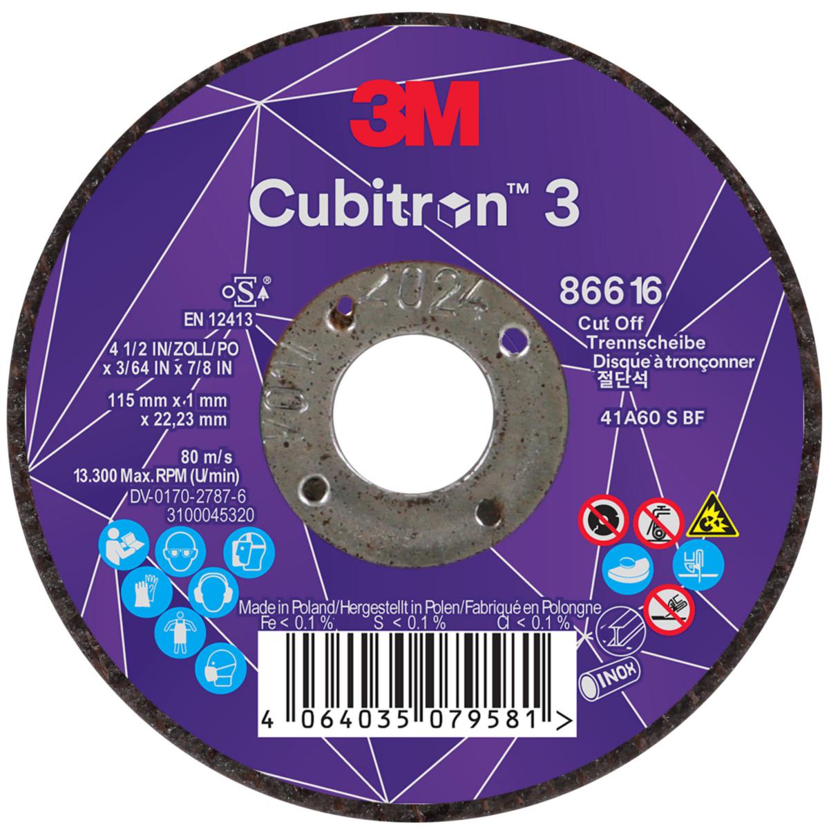 Kapskiva 3M Cubitron 3 Typ 41 - KAPSKIVA 3M CUBITRON 3 115X1X22,23 T41
