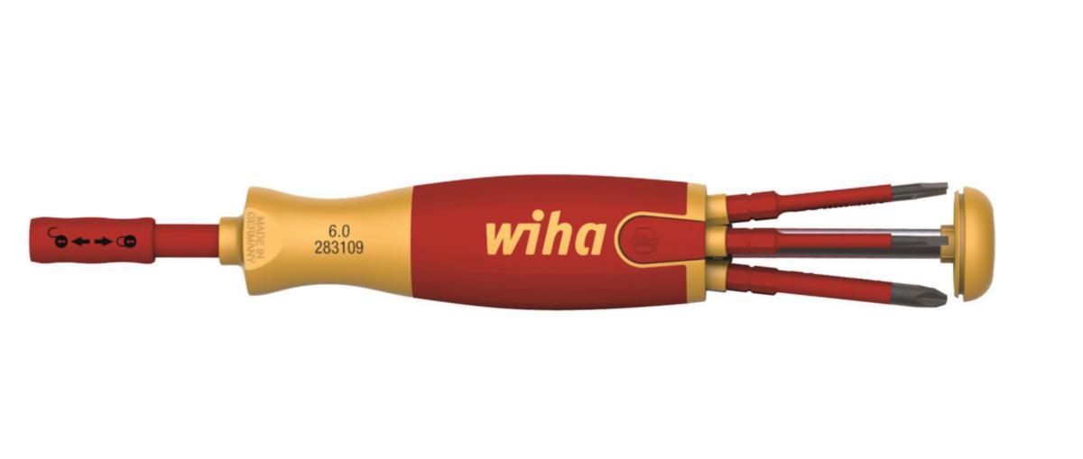 Bitsskruvmejsel Wiha Liftup VDE - BITSSKRUVMEJSEL WIHA LIFTUP VDE INKL 6 SLIMBITS PH/PZ/SL