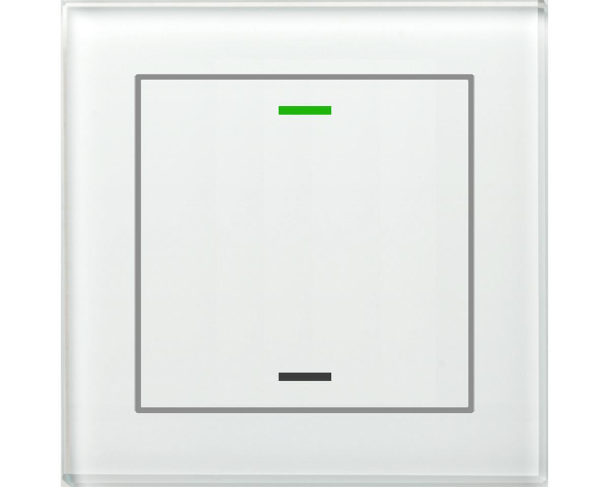 Tryckknapp Glas II Temperatursensor, 1-kanal - TRYCKKN GLAS II LITE 1K TS VIT