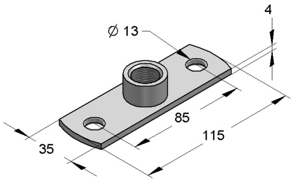 Base Plate for EF Stex A4, MEFA - EF BASEPLATE M8 A4 BASEPLATE FZV. ERGOFAST