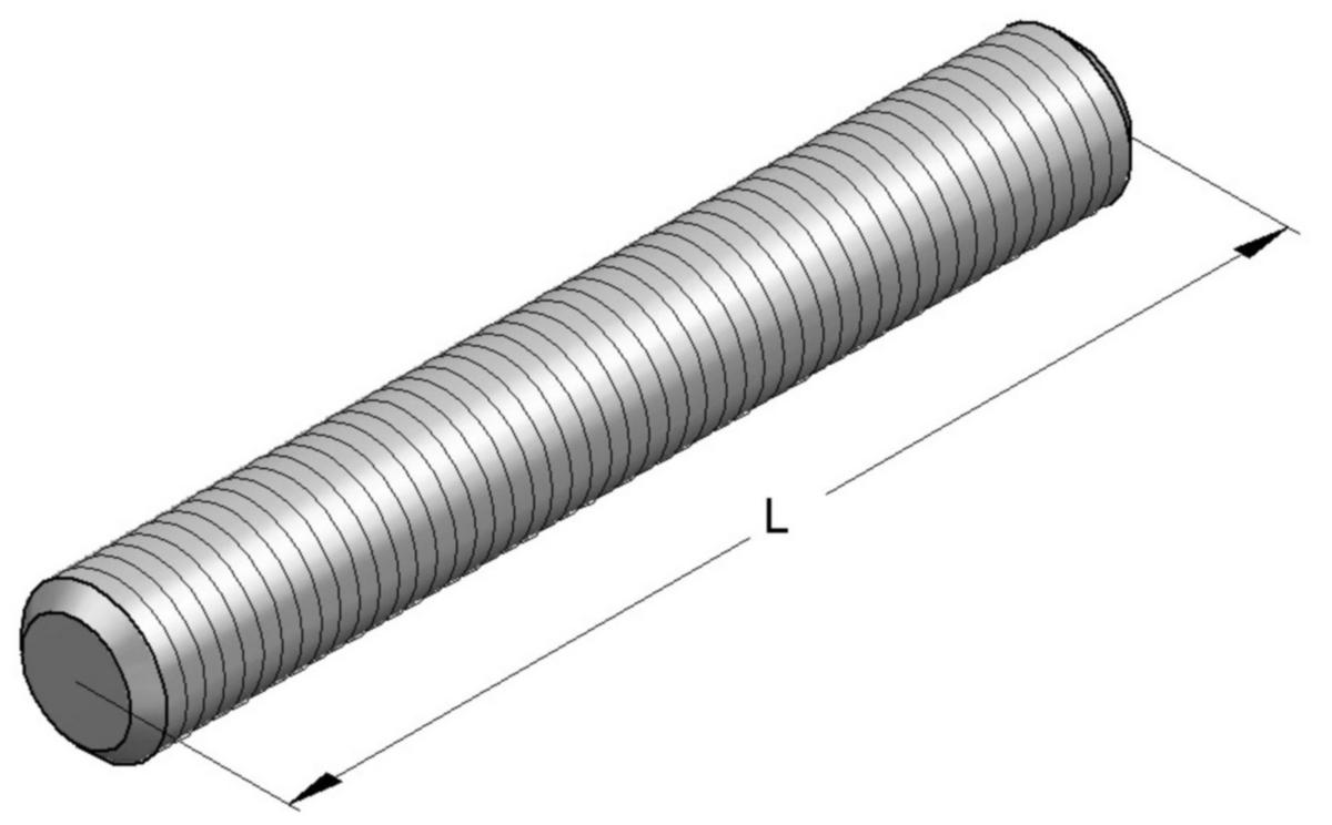 Threaded Rod EF, MEFA - EF THREADED BOLT M8/70mm THREADED ROD. ERGOFAST
