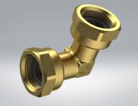 Vinkel koppling med 2 lekande mutter Gul, Ezze