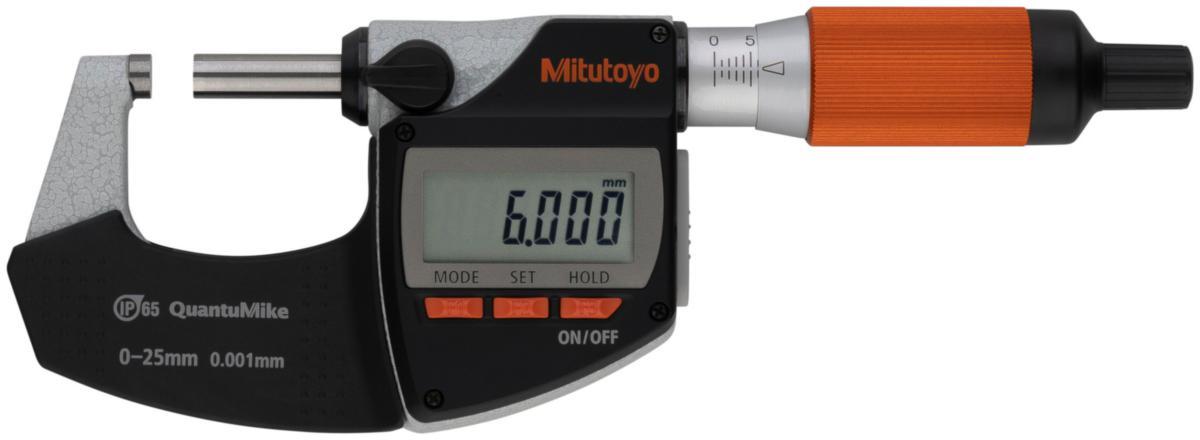 Mikrometer Mitutoyo QuantuMike IP65 - MIKROMETER QUANTUMIKE IP65 DIG 0-25MM, MED 2-VÄGS KOMMUNIK.