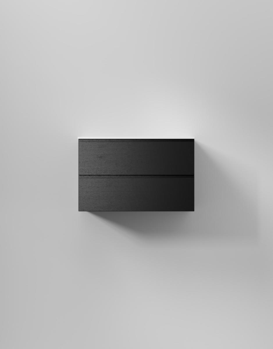 Tvättställsskåp Core Grip, INR - INR KOMMOD CORE GRIP 80 BLACK OAK, 2 LÅDOR