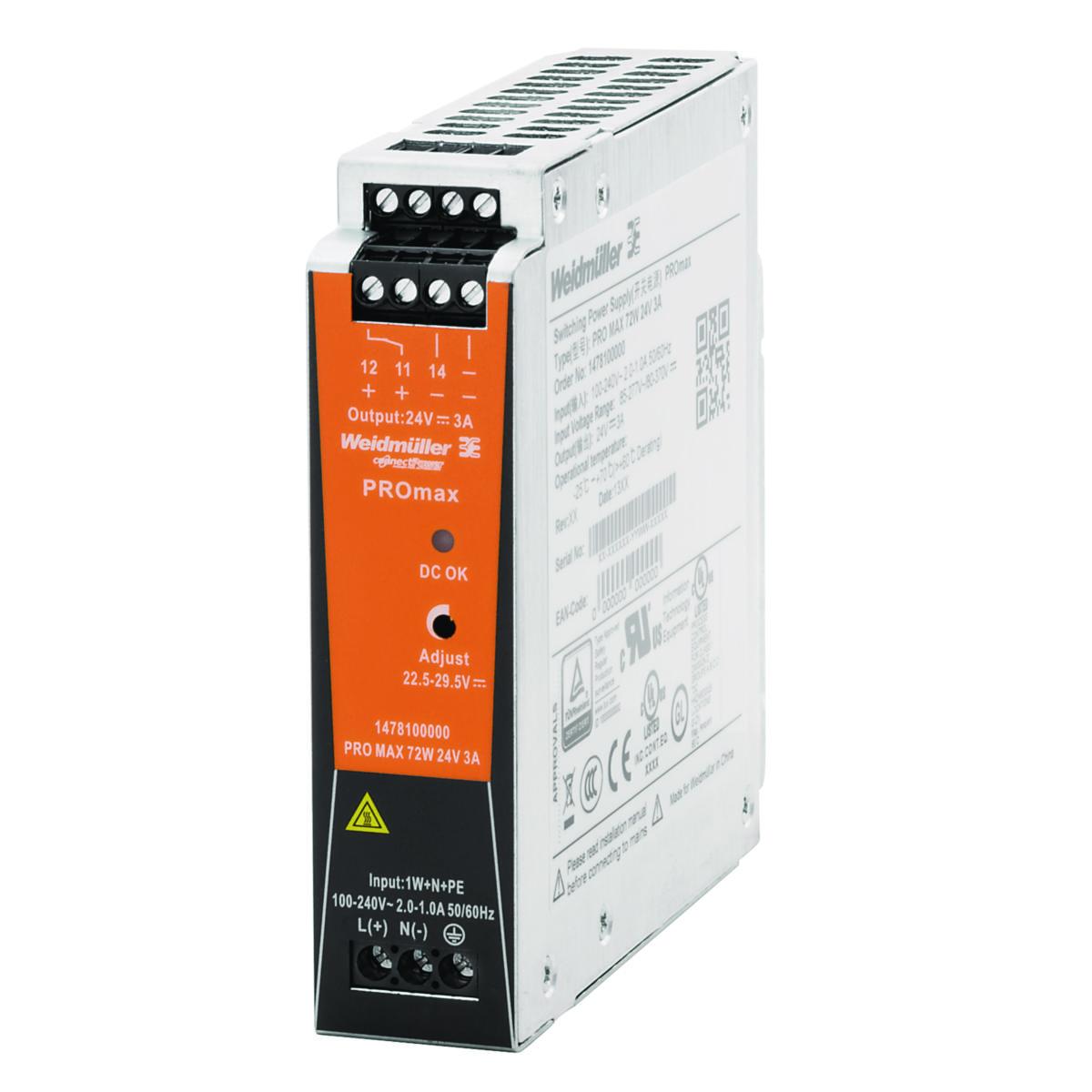 Power supply unit PROmax 1-phase - POWER SUPPLY UNIT PROMAX SP AGG MAX 72W 24V 3A