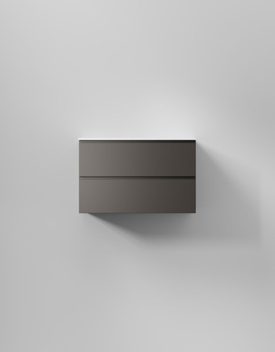 Tvättställsskåp Core Grip, INR - INR KOMMOD CORE GRIP 80 CARBON GREY, 2 LÅDOR