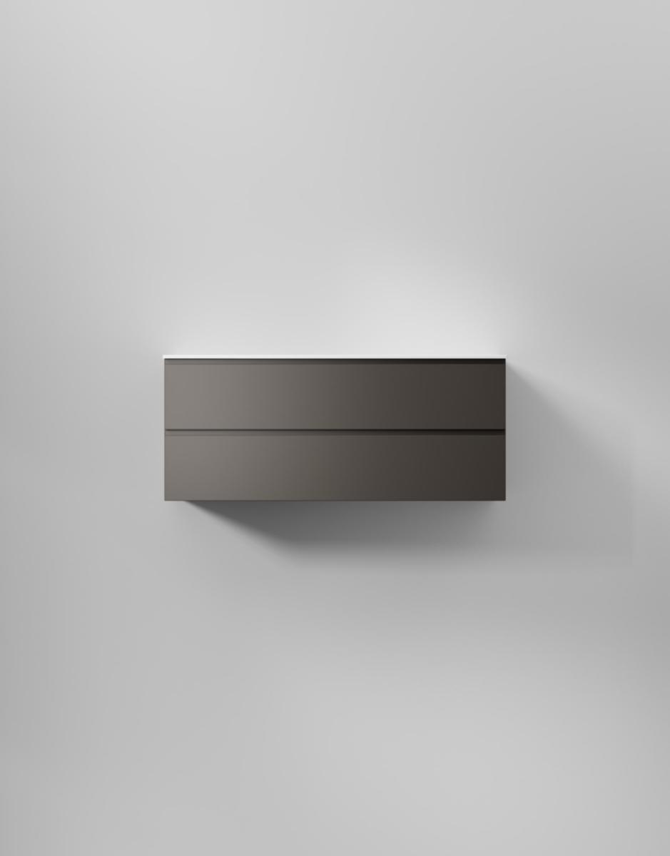 Tvättställsskåp Core Grip, INR - INR KOMMOD CORE GRIP 120 CARBON GREY, 2 LÅDOR