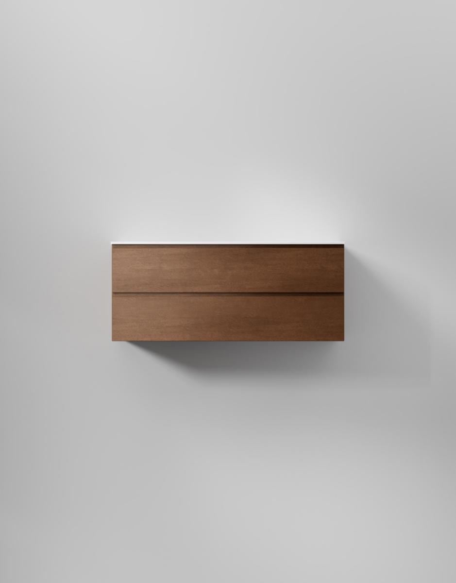Tvättställsskåp Core Grip, INR - INR KOMMOD CORE GRIP 120 DARK OAK, 2 LÅDOR