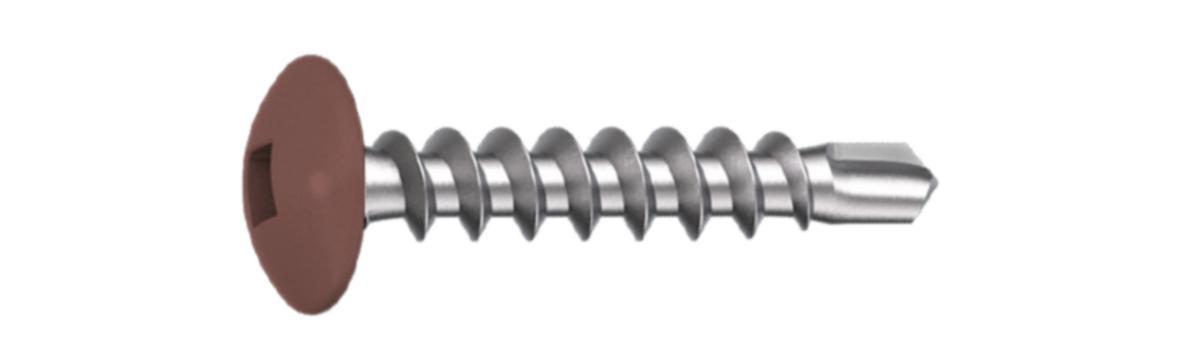 Fönsterbleckskruv BSP SS C4 - FÖNSTERBLECKSKRUV BSP C4 4.0X20 RAL3009 OXIDRÖD 500ST