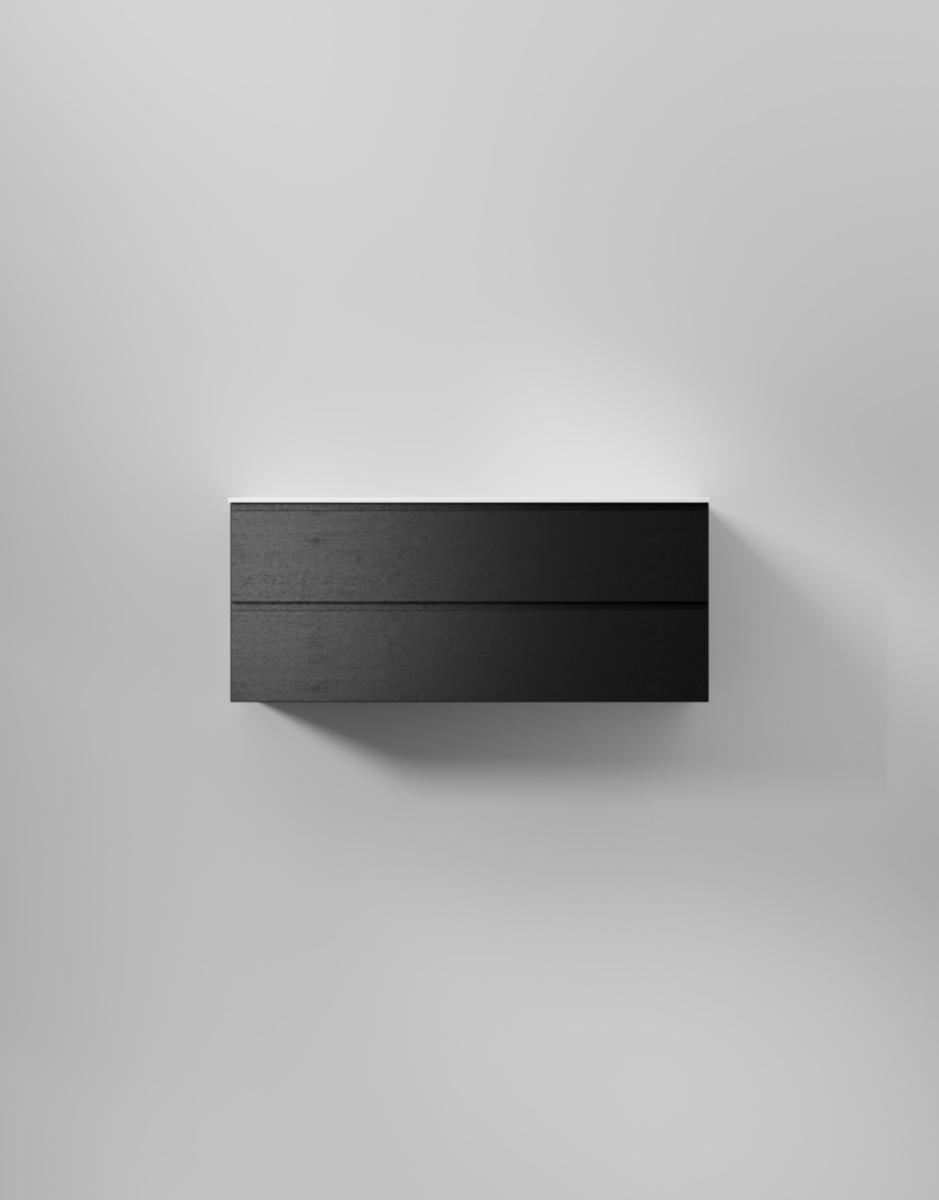 Tvättställsskåp Core Grip, INR - INR KOMMOD CORE GRIP 120 BLACK OAK, 2 LÅDOR