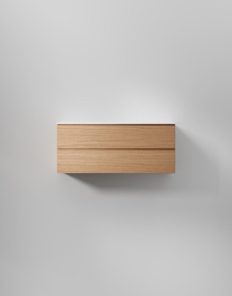 Tvättställsskåp Core Grip, INR - INR KOMMOD CORE GRIP 120 NATURAL OAK, 2 LÅDOR