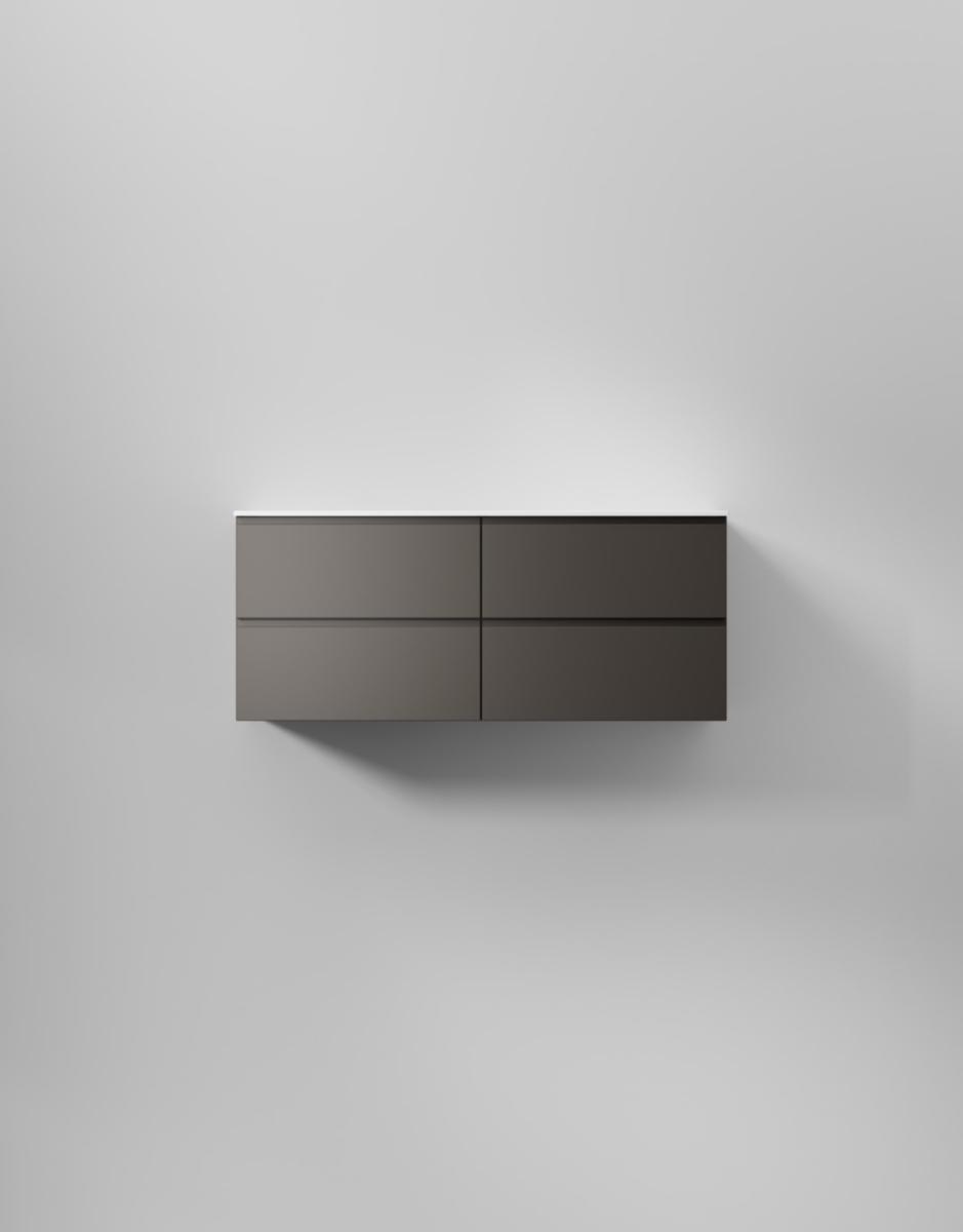 Tvättställsskåp Core Grip, INR - INR KOMMOD CORE GRIP 120 D CARBON GREY, 4 LÅDOR