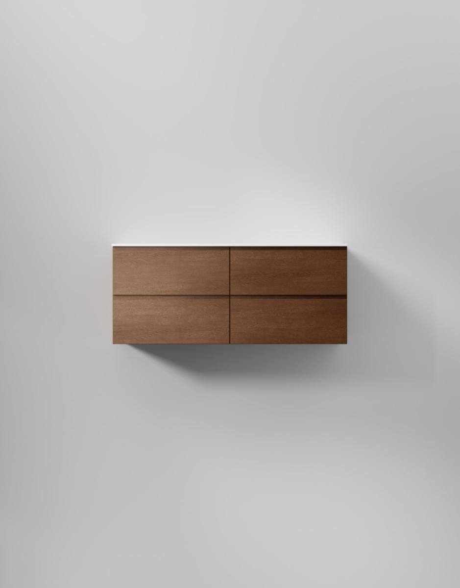 Tvättställsskåp Core Grip, INR - INR KOMMOD CORE GRIP 120 D DARK OAK, 4 LÅDOR