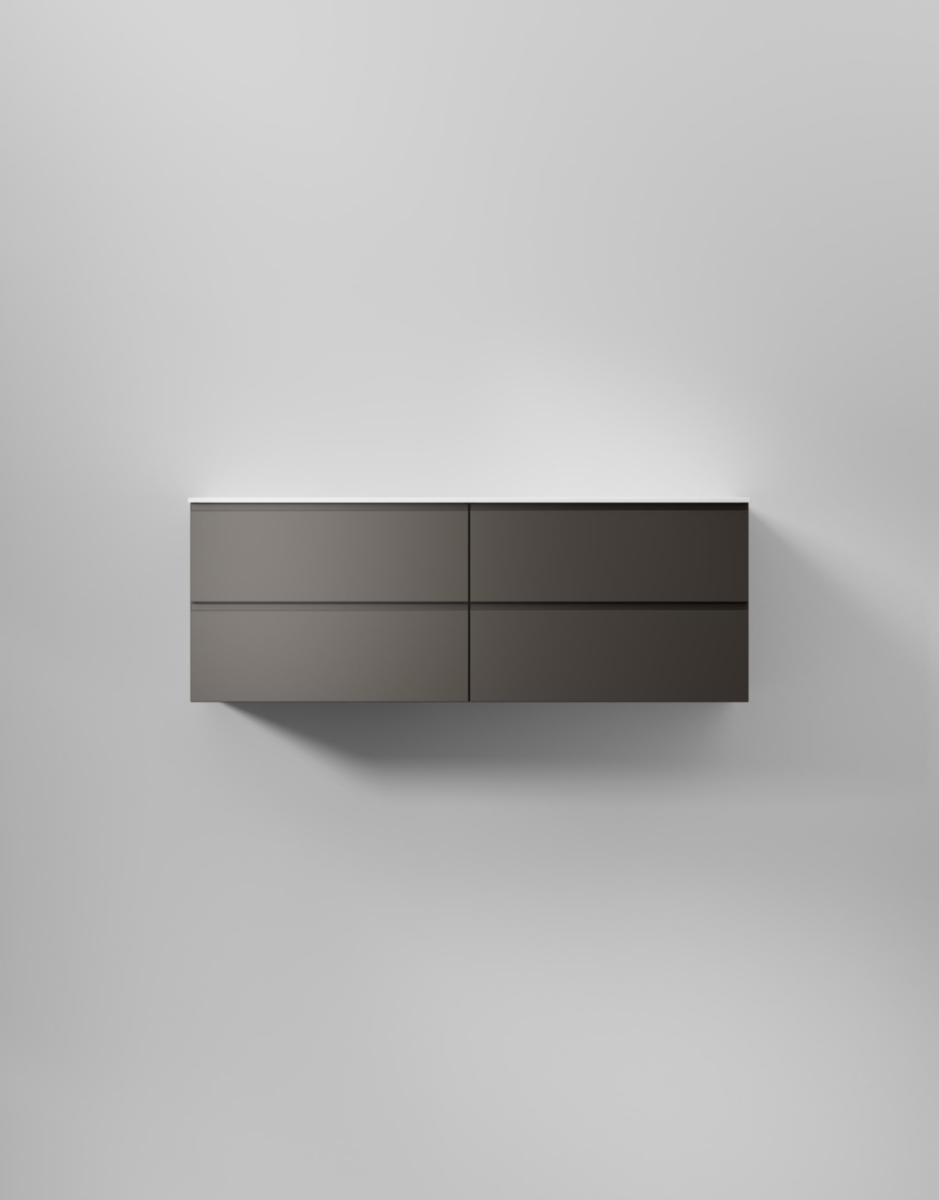 Tvättställsskåp Core Grip, INR - INR KOMMOD CORE GRIP 140 D CARBON GREY, 4 LÅDOR