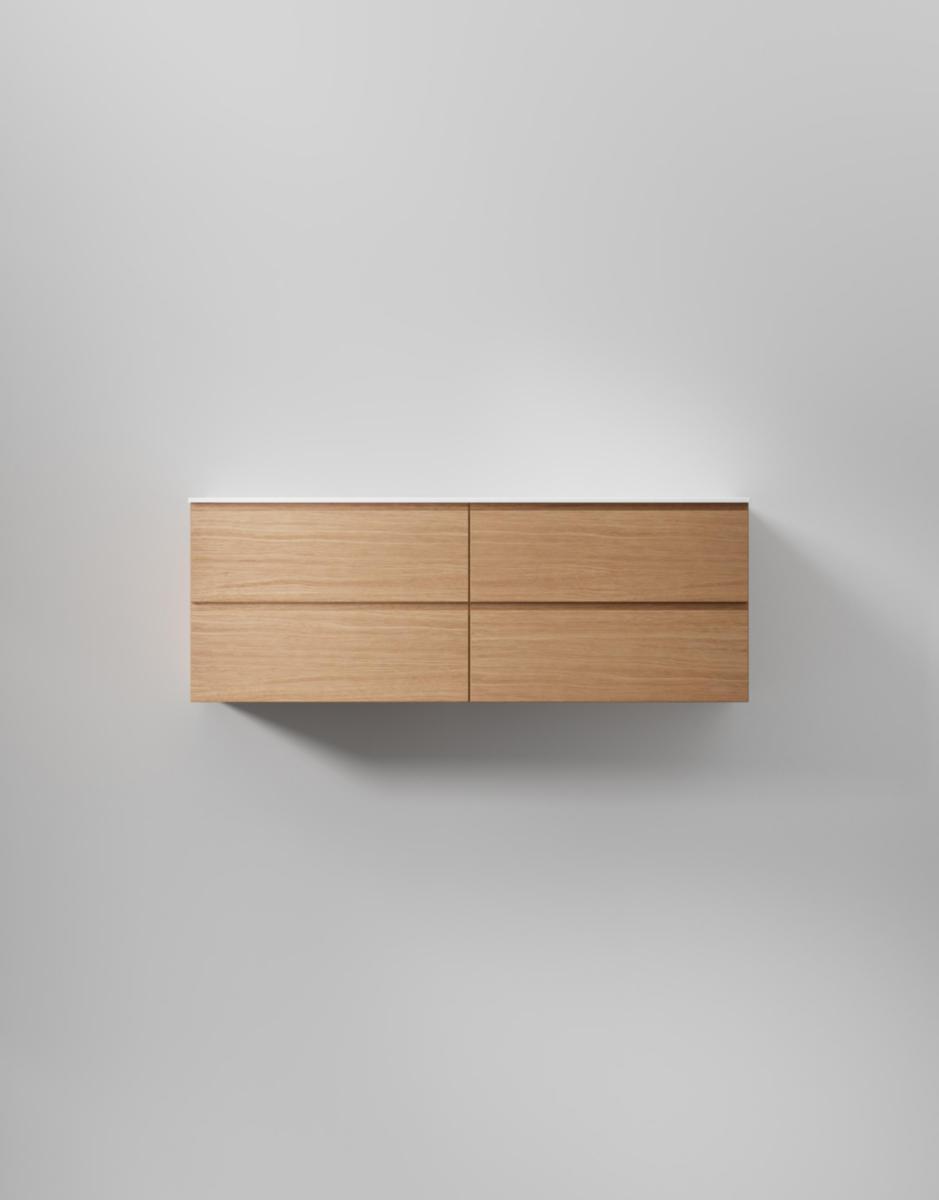 Tvättställsskåp Core Grip, INR - INR KOMMOD CORE GRIP 140 D NATURAL OAK, 4 LÅDOR