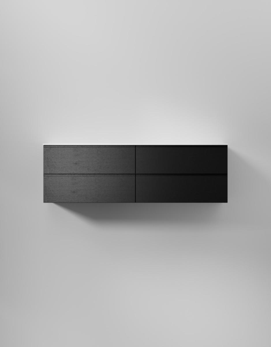 Tvättställsskåp Core Grip, INR - INR KOMMOD CORE GRIP 160 D BLACK OAK, 4 LÅDOR