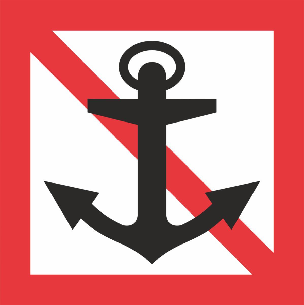 Sjöfartsskyltar GS-profil, S207 - SJÖMÄRKE GS S207 1500X1500 FÖRBUD MOT ANKRING