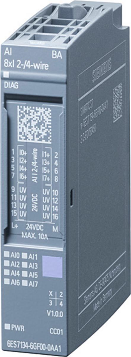 Analoga I/O moduler ET200SP - ANALOG IN 8XI 2-/4 BA. SP 6ES7134-6GF00-0AA1