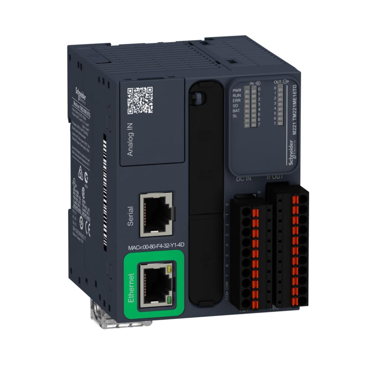 Modicon M221 Modular - PLC M221-24IO TR-SO ETH FJ MOD TM221ME16TG