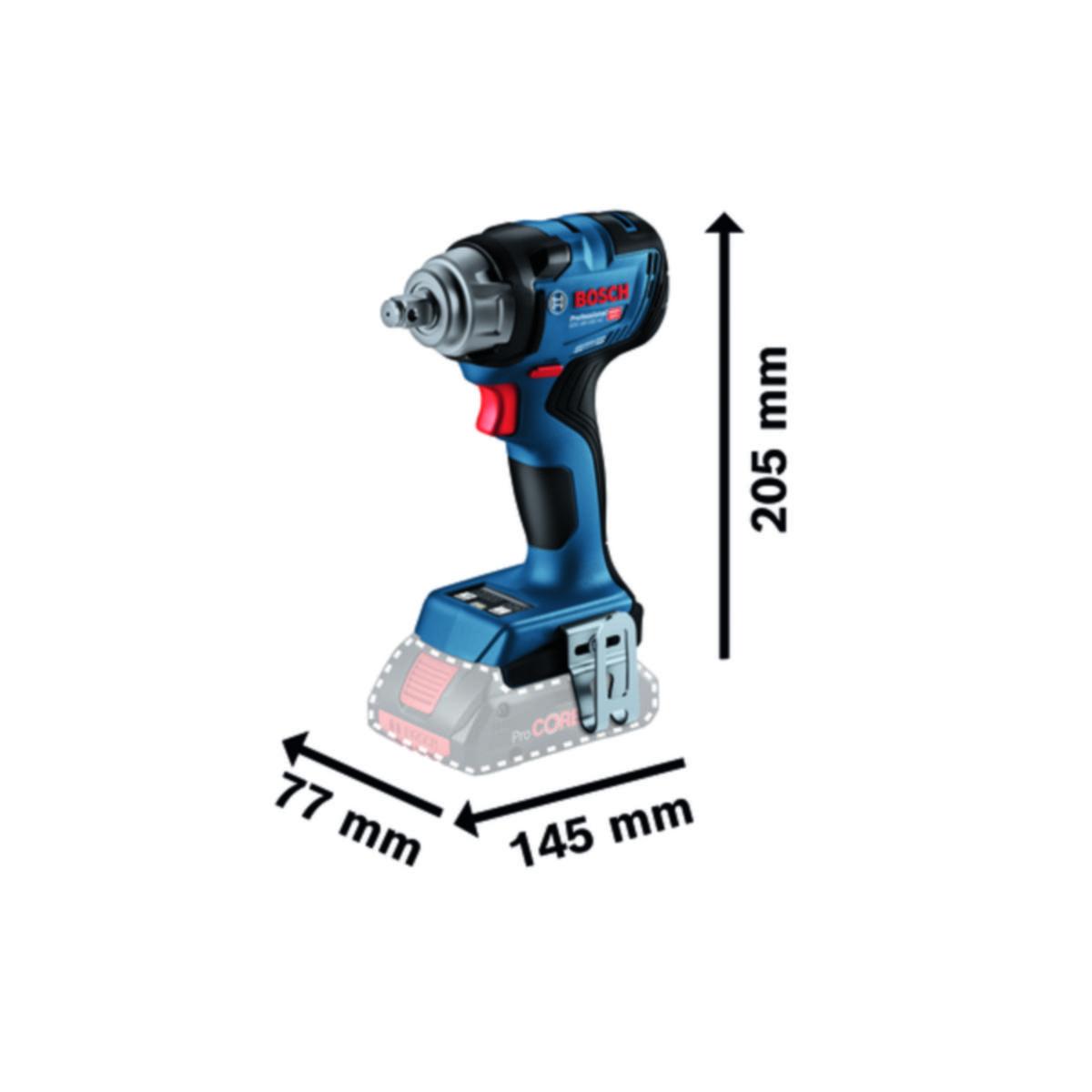 Mutterdragare Bosch GDS 18V-330 HC SOLO - MUTTERDRAGARE BOSCH GDS18V-330 HC SOLO 330 NM 3800 SLAG/M 1/2