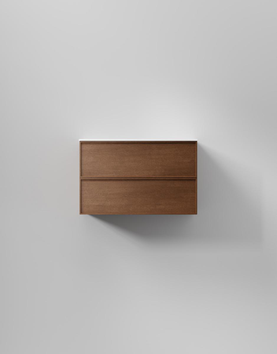 Tvättställsskåp Core Sense, INR - INR KOMMOD CORE SENSE 80 DARK OAK, 2 LÅDOR