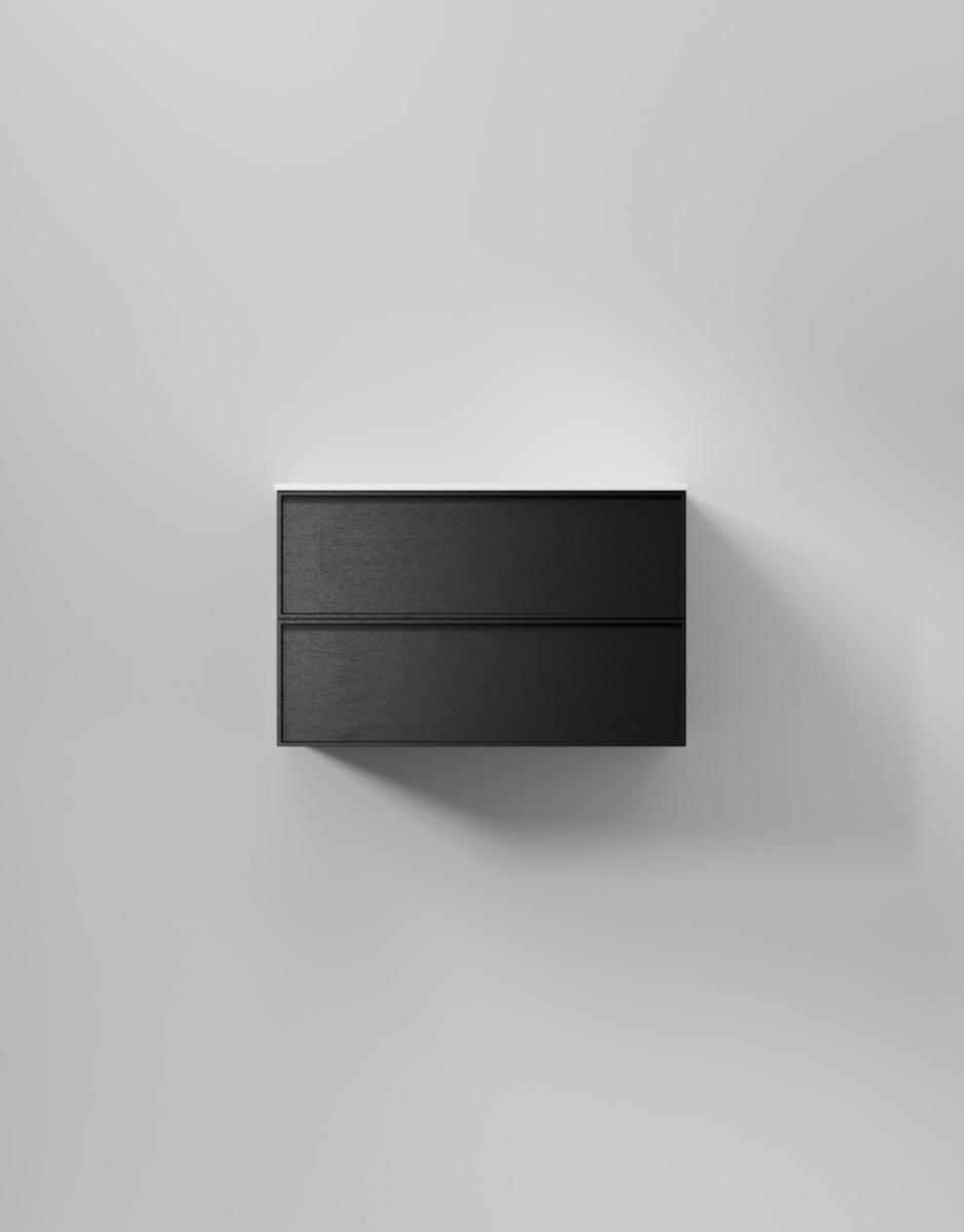 Tvättställsskåp Core Sense, INR - INR KOMMOD CORE SENSE 80 BLACK OAK, 2 LÅDOR