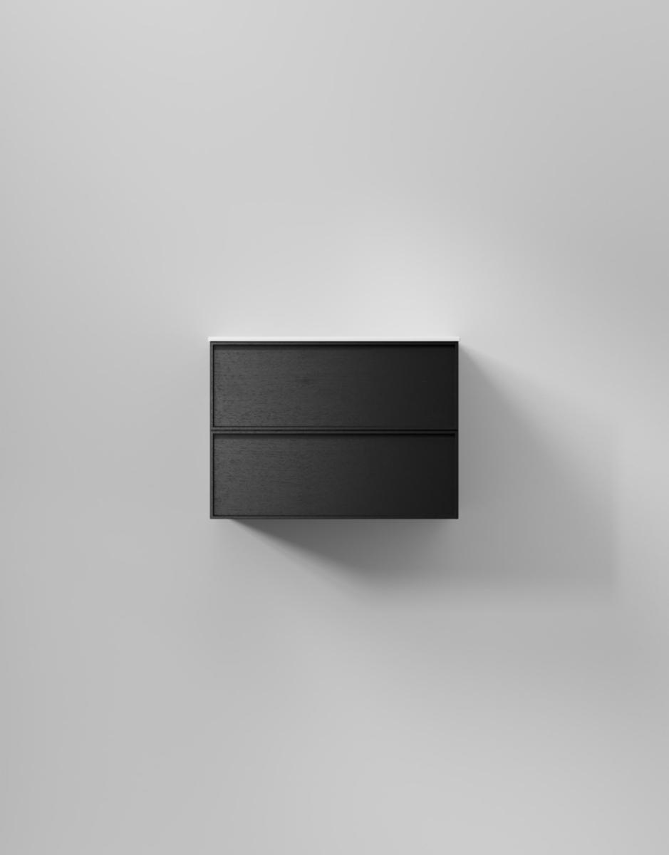 Tvättställsskåp Core Sense, INR - INR KOMMOD CORE SENSE 70 BLACK OAK, 2 LÅDOR