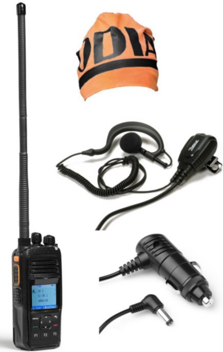 Komradio D-One BT, 1 enhet, headset, kabel 12 V & mössa - KOMRADIO KOMPLETT PAKET 31+155 MHZ ZODIAC D-ONE BT