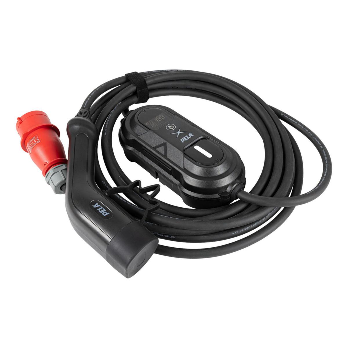 Portabel EV-laddare CEE-T2, 3-fas, 7,5 m - LADDARE PELA + KABEL FÖR ELBIL 11KW, 3-FAS, 16A, 7,5M (TYP2)