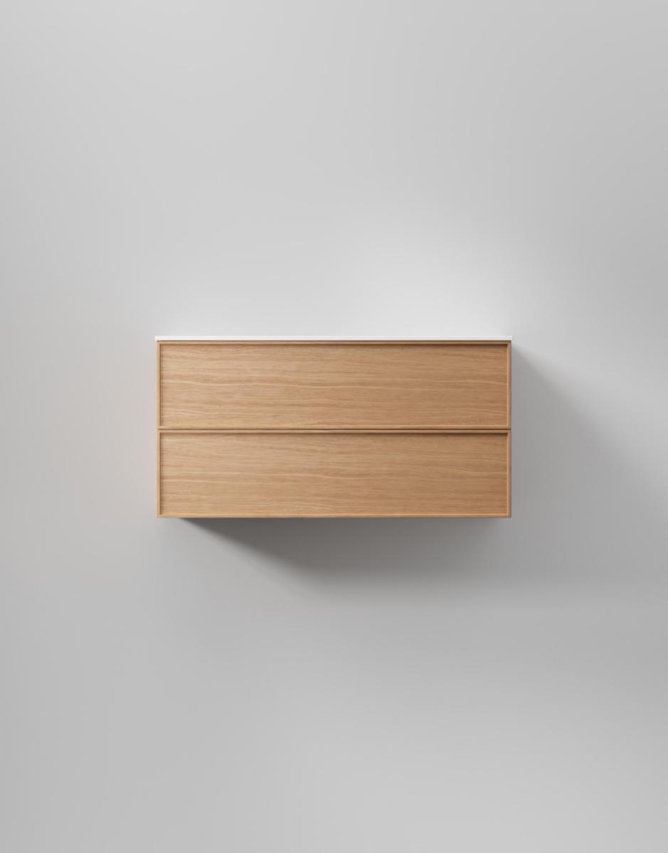 Tvättställsskåp Core Sense, INR - INR KOMMOD CORE SENSE 100 NATURAL OAK, 2 LÅDOR