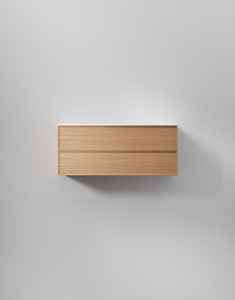 Tvättställsskåp Core Sense, INR - INR KOMMOD CORE SENSE 120 NATURAL OAK, 2 LÅDOR