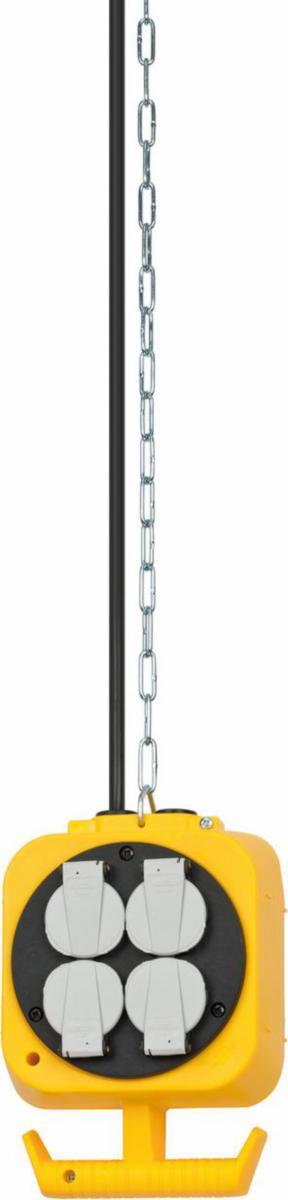Branch socket box hanging, 2 x 4 sockets, with cable - BRANCH SOCKET BOX HANGING 2X4 SOCKETS 5M H05VV-F