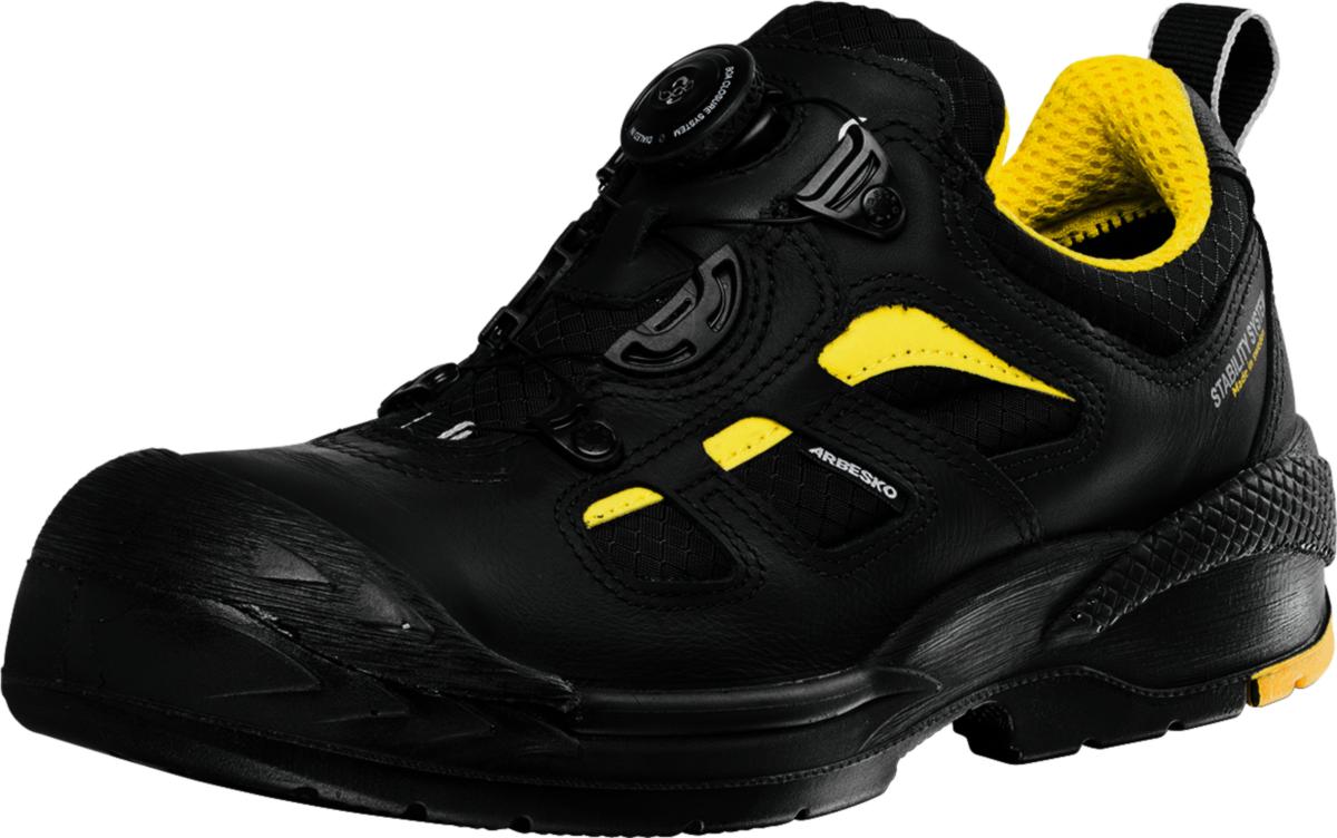 Skyddssko Arbesko 386 - SKYDDSSKO ARBESKO 386 BOA S3 SVART/GUL STL 44